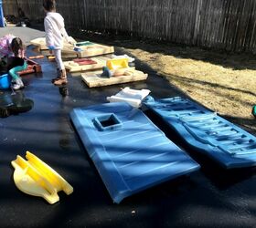 easy outdoor plastic playhouse makeover