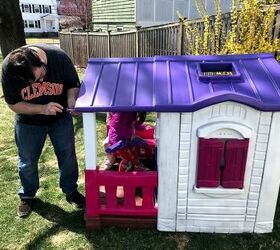 easy outdoor plastic playhouse makeover