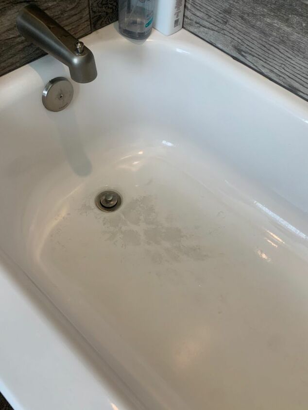 Stained Tub Grey Help Hometalk, How To Clean Dark Spots In Bathtub