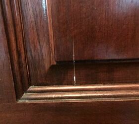 how to easily repair hairline cracks in wood doors with wood putty, Before Door with Hairline Crack