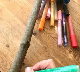 how to give a tree branch a whole new look for your garden, Choose paint pens