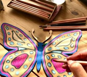 how to paint a beautiful big butterfly for your garden, Colour the butterfly