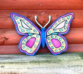 how to paint a beautiful big butterfly for your garden, Painted garden butterfly