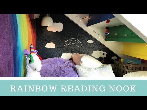 s 14 mini room makeovers you can do in just 1 weekend, Make an under stairs reading nook for kids