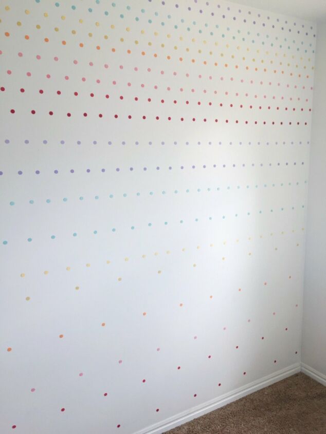 s 14 mini room makeovers you can do in just 1 weekend, Brighten up a kids bedroom with a polka dot wall