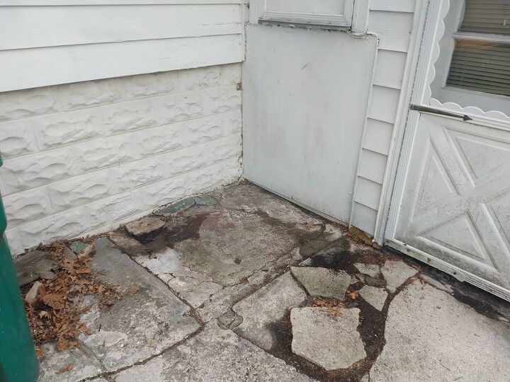 concrete pad repair for exterior steps and landing
