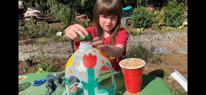 milk jug bird feeder earth day kids craft