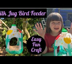 Alimentador de pájaros de jarra de leche Día de la Tierra Artesanía para niños