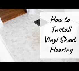 12 creative bathroom floor upgrades you can do without a full reno, Lay down vinyl sheet flooring