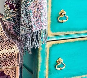 glam turquoise gold dresser