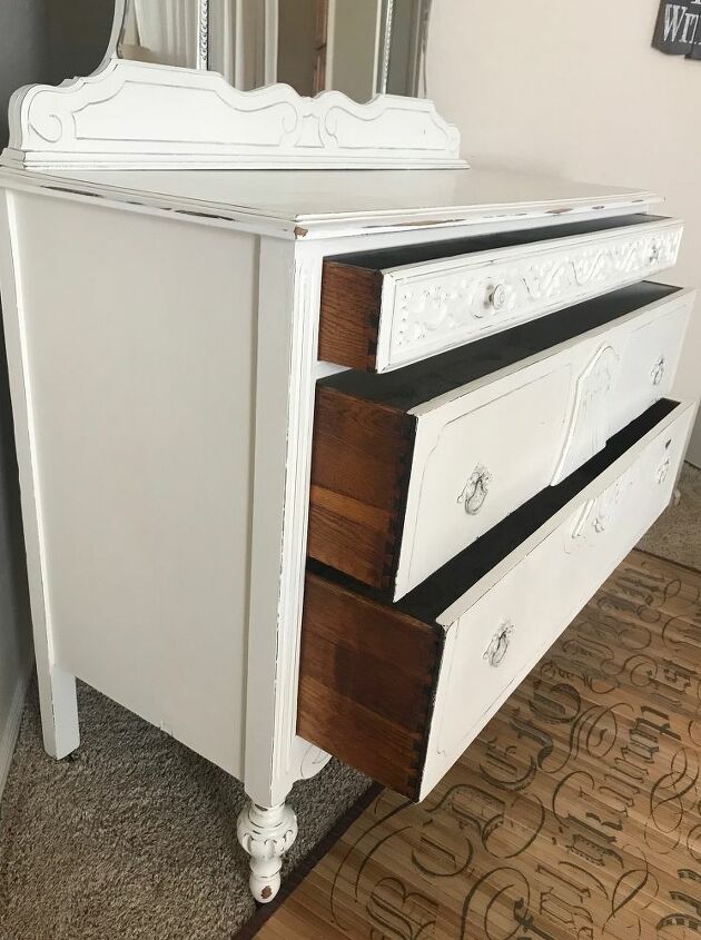how to bring a neglected vintage dresser back to life, Drawers are fabulous and functional