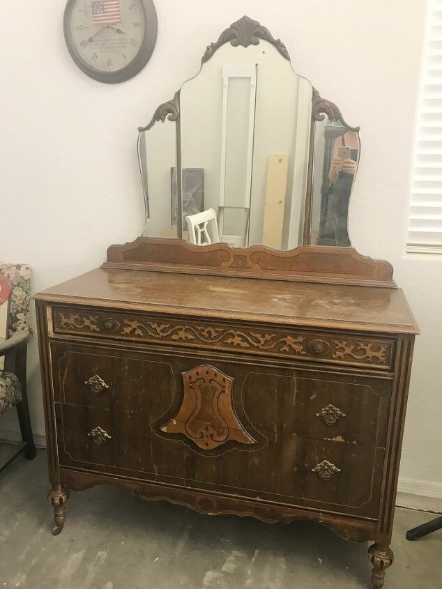 how to bring a neglected vintage dresser back to life, BEFORE