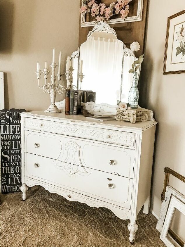 how to bring a neglected vintage dresser back to life, AND AFTER
