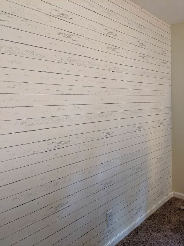 brighten up a room with faux shiplap, ALMOST DONE