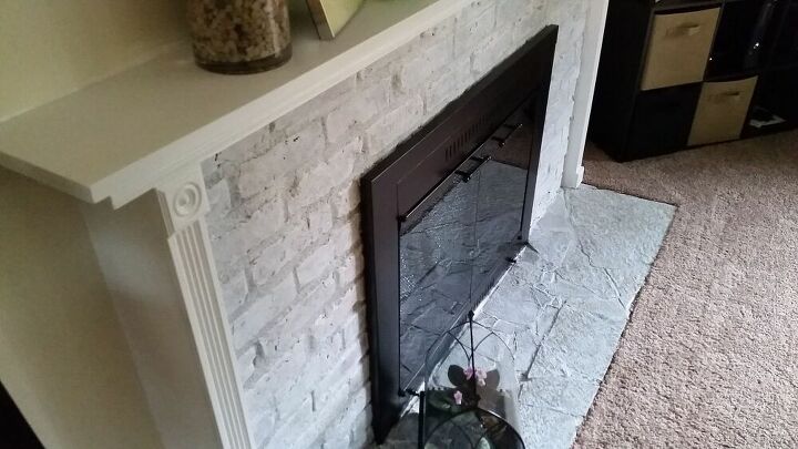 budget friendly fireplace update, AFTER