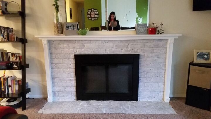 budget friendly fireplace update, AFTER