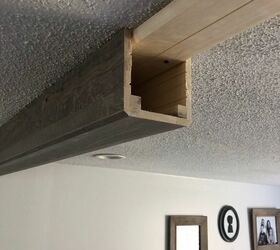 faux wood beam installation
