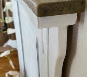 upcycled old dresser mirror to faux mantle