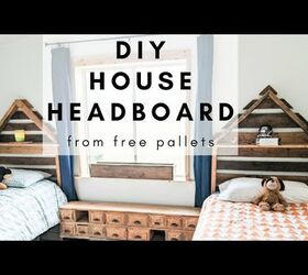Pallet House Shaped Headboard for a Shared Boys Bedroom