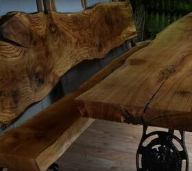 beautiful diy live edge oak table, Easy DIY Live Edge Bench and Table