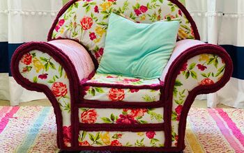 DIY No Sew Upholstered Chair Makeover