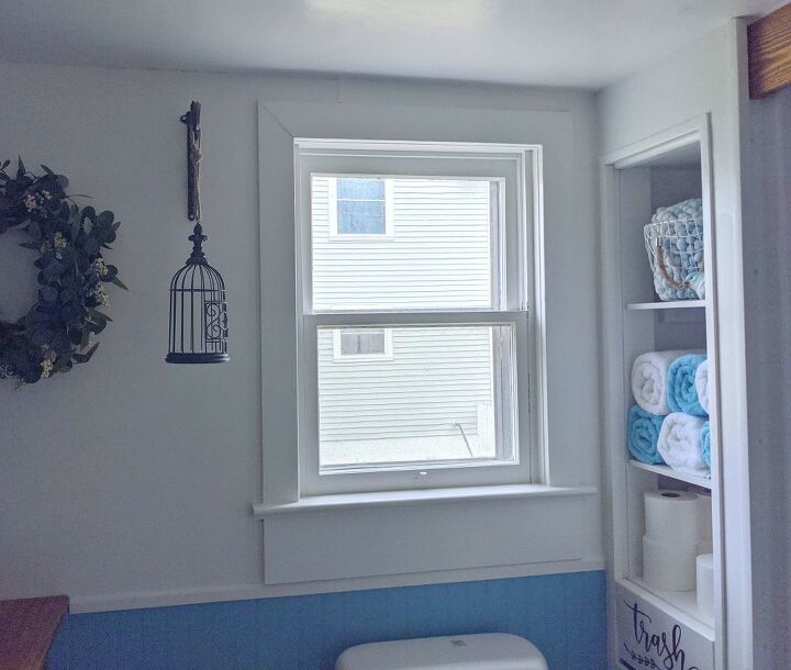 how to transform your bathroom window with a pretty privacy screen, Before the bathroom window transformation
