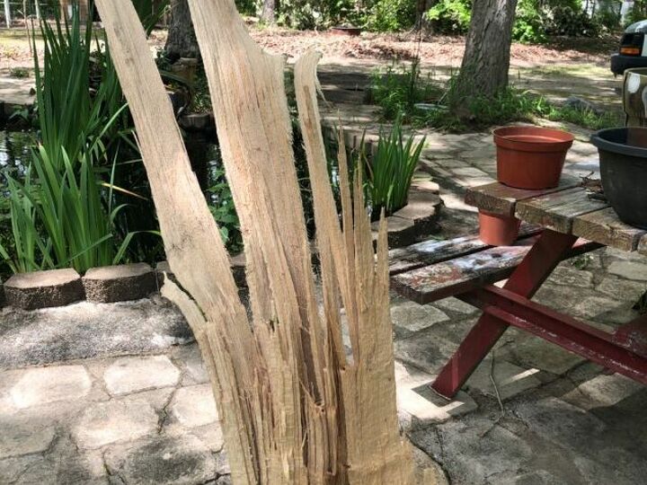 q add a broken tree limb to my flower bed for decoration