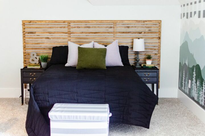 slat wall headboard with a twist