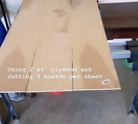 the diy shiplap headboard we made with what we had in the garage