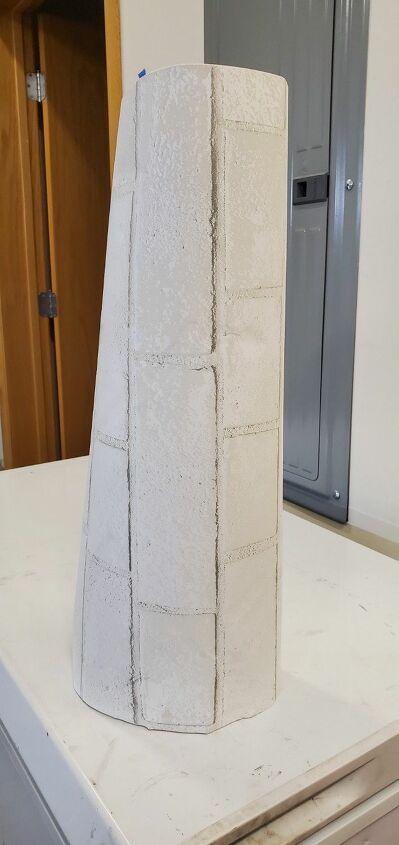 upcycled old dresser mirror to faux mantle