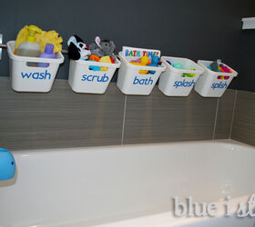 s the top 13 kid s room organizing ideas that all parents need, Install a bath rail to keep your tub neat