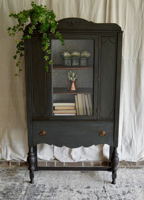 11 painted hutches that are so much more beautiful now, Upgrade a vaneer hutch with stain