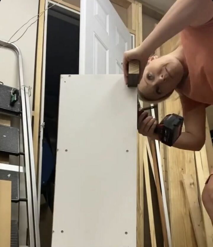 turn a cheap cube storage shelf into a piece of furniture