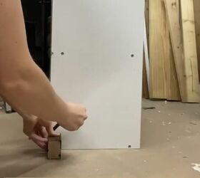 turn a cheap cube storage shelf into a piece of furniture
