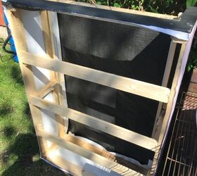 how to upcycle an old bed base into a cold frame, Making shelves inside
