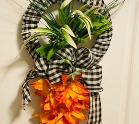 carrot wreath diy with dollar store items