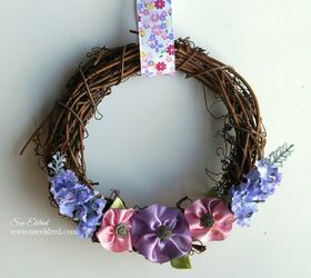 spring ribbon flower wreath