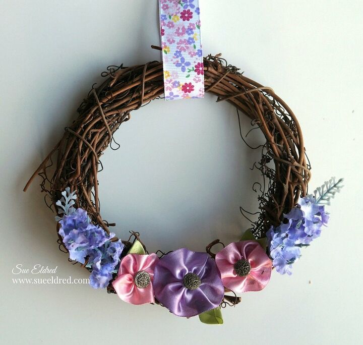 spring ribbon flower wreath