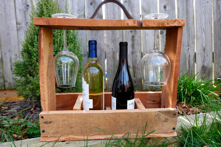 cesta de vinho de madeira diy