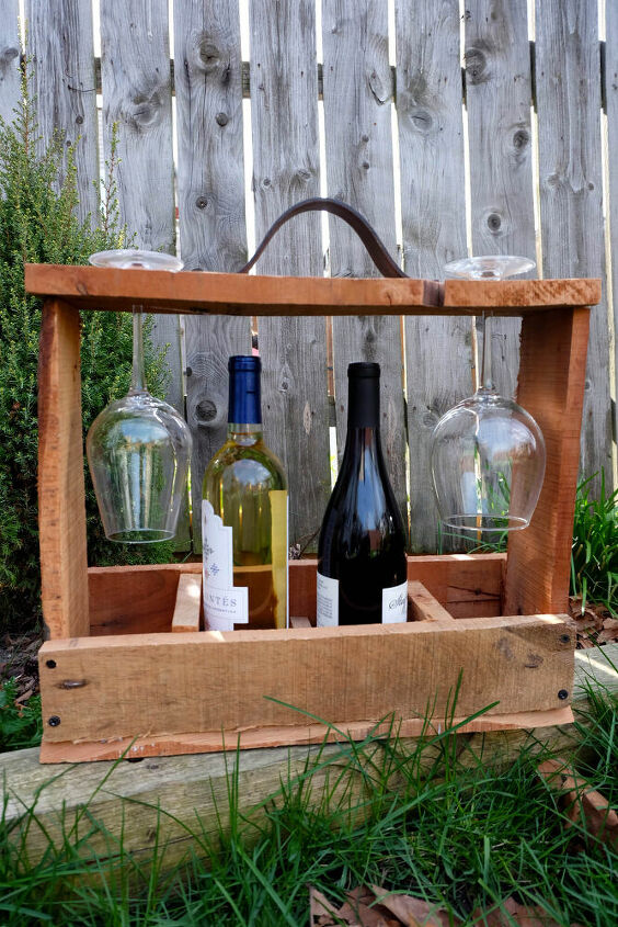cesta de vinho de madeira diy