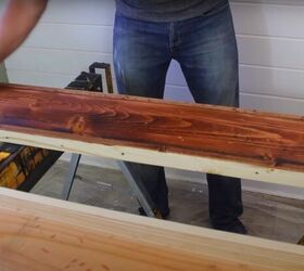 build diy farmhouse pipe shelves yourself, Stain