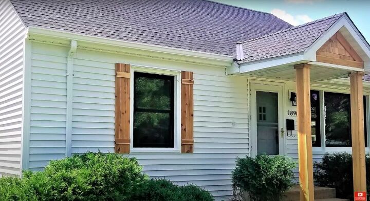 up your homes curb appeal with these half hour cedar shutters, Home with Cedar Shutters