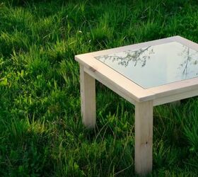 Recycle Old Wood Into a Chic Wood and Glass Coffee Table