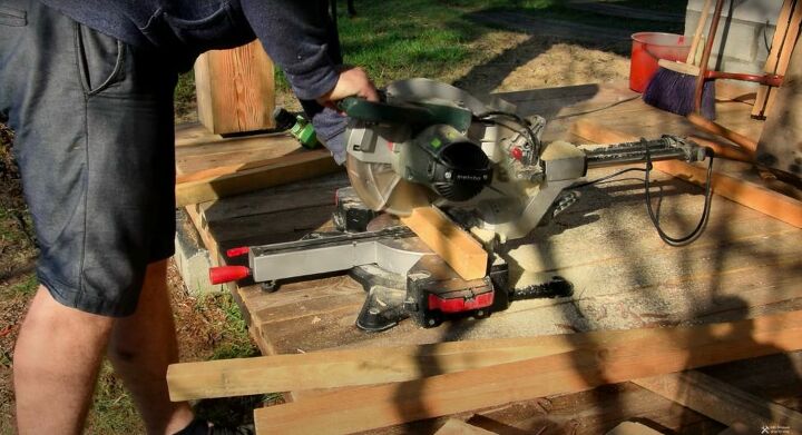 recycle old wood into a chic wood and glass coffee table, Cut to Size