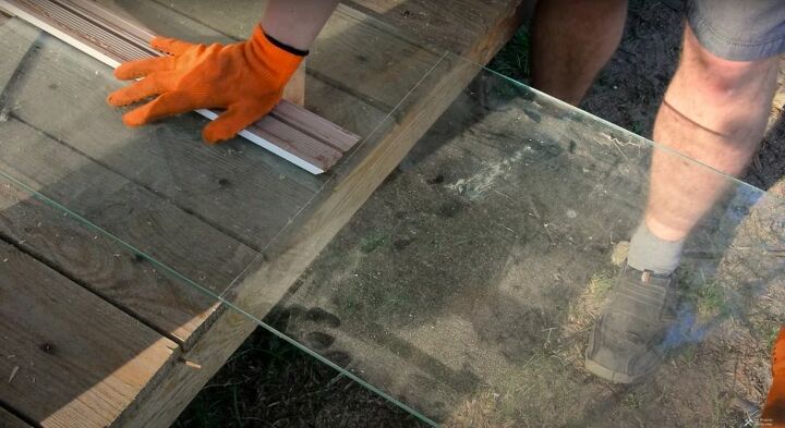 recycle old wood into a chic wood and glass coffee table, Snap