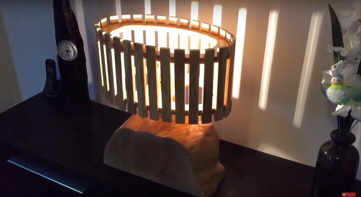 diy solid wood lamp with a wooden shade, DIY Ash Wood Lamp