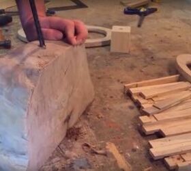 diy solid wood lamp with a wooden shade, Drill into the Base