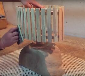 diy solid wood lamp with a wooden shade, Sand