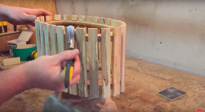 lmpada de madeira macia com abajur de madeira, selar a tela