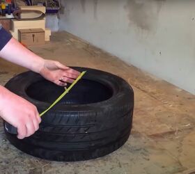 turn trash into treasure with this car tyre stool, Measure the Tire